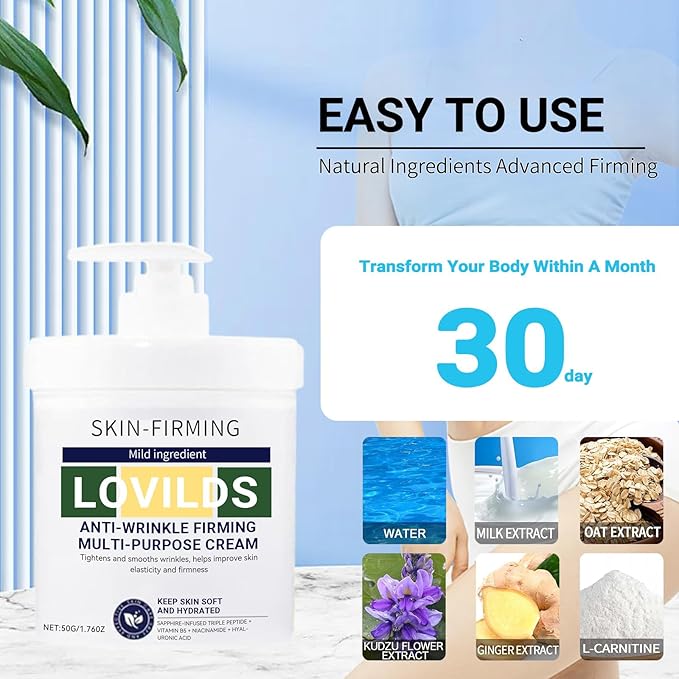 Lovilds Skin Tightener, Advanced Firming & Wrinkle-Reducing Cream, Lovilds Skin Firming Rejuvenating Cream, Skin Firming, Moisturizing and Anti-Wrinkle for all Skin Types (4 Bottle)