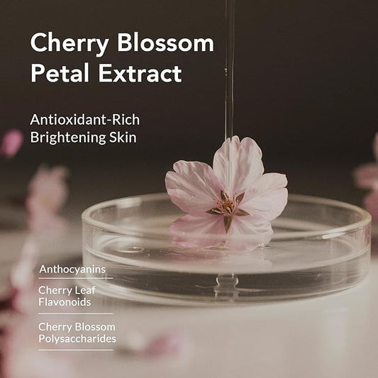 Kustie Cherry Blossom Travel Size Body Wash 100ml – Brightening & Hydrating Perfume Shower Gel with Niacinamide, Real Petals & 24H Floral Fragrance – TSA Approved for Travel, Trial & Gift Use