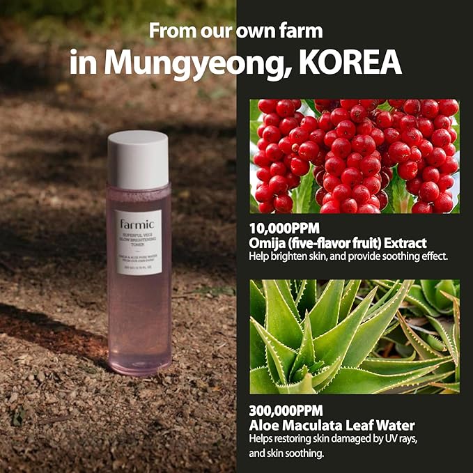 Superful Vegi Glow Toner 6.76 fl.oz (200ml) Aloe & Omija Soothing Moisturizer Facial Vegan Toner Hydrating Radiant Face Cruelty-Free Korean Daily Skincare Prep All Skin Types