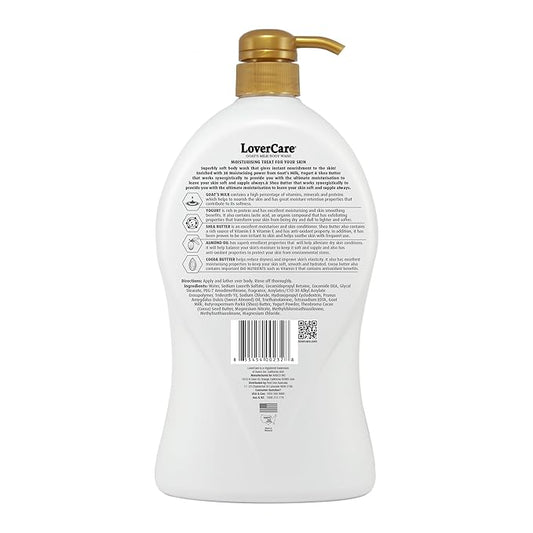 2-PACK LoverCare Goat's Milk Moisturizing Body Wash Shower Cream Almond Oil & Cocoa Butter 40.7 fl oz