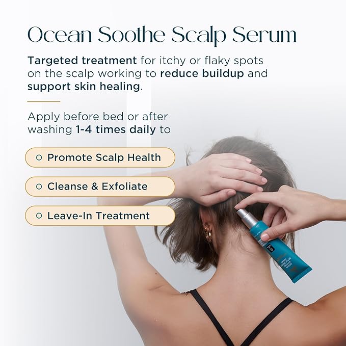Ocean Soothe Scalp Relief Serum with Highly Concentrated Magnesium Salt for Dry and Flaky Skin, Quick Absorption, All Natural and Fragrance-Free Leave-In Scalp Treatment, 50mL