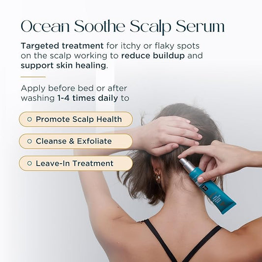 Ocean Soothe Scalp Relief Serum with Highly Concentrated Magnesium Salt for Dry and Flaky Skin, Quick Absorption, All Natural and Fragrance-Free Leave-In Scalp Treatment, 50mL