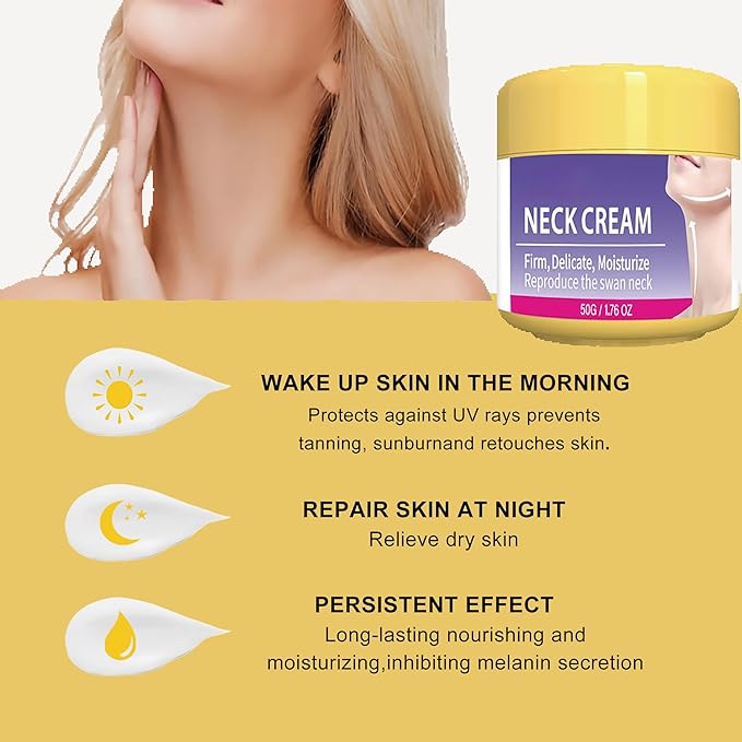 Neck Firming and Anti-Wrinkle Cream, Moisturizing Cream, Lift Sagging Skin & Improve Fine Lines & Relieve Dryness & Even Skin Tone, 1.76 OZ, for All Skin Types.