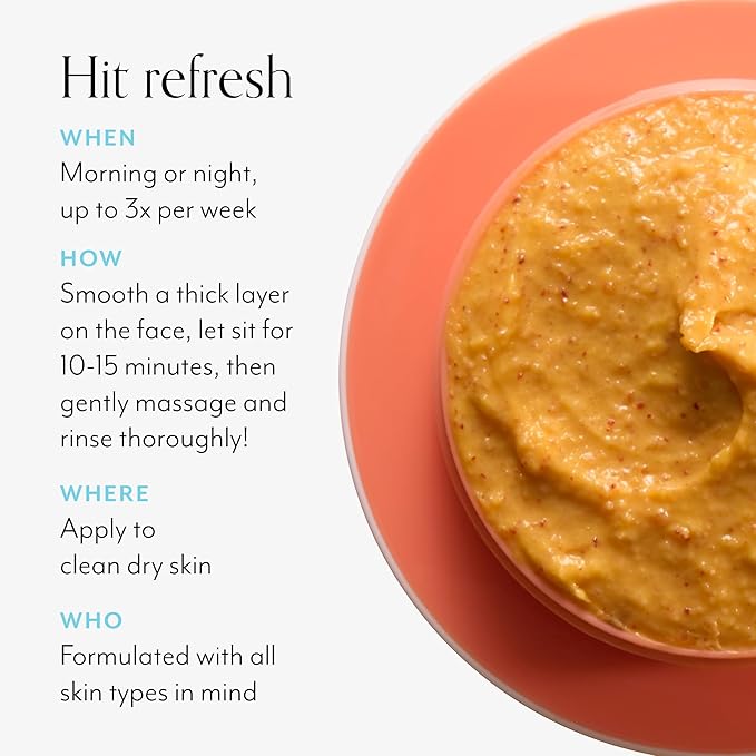 Bliss Pumpkin Powerhouse & Resurfacing Enzyme Mask - 10% AHA Pumpkin Blend with Prebiotics and Hyaluronic Acid for Smooth, Glowing Skin - Vegan, Clean, Cruelty-Free (1.7 Oz)