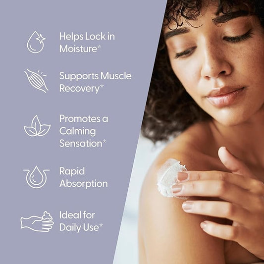 M3 Naturals Lavender & Chamomile Magnesium Lotion for Sleep, Relaxing Nightime Cream for Leg Cramps, Sore Feet and Joints | With Moisturizing Shea Butter, Coconut Oil, Collagen, Stem Cells, 8 fl oz