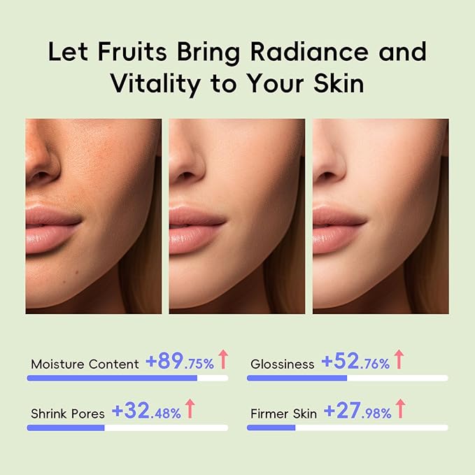Fruit Skin Care for Teens, 5 Daily Routine Beauty Skin Care Sets - Exfoliation, Smooth, Clean, Oil Control, Firm, Hydrate, Glow Up, Skincare Gift Set for Girls Women, Facial Travel Set, for All Skin