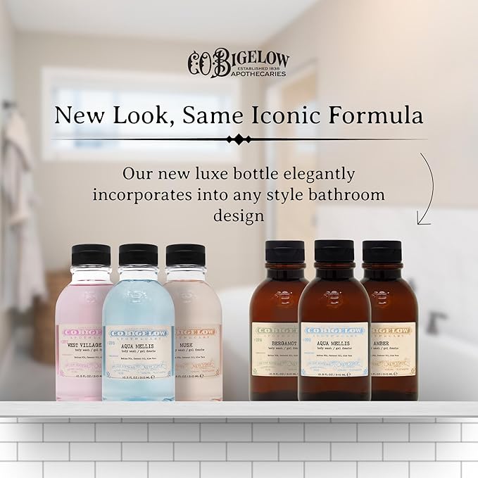 C.O. Bigelow Iconic Collection Amber Body Wash, Scented Shower Gel with Coconut Oil and Aloe Vera, 10.5 fl oz