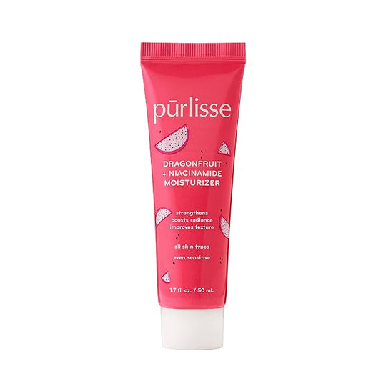 pürlisse Dragonfruit + Niacinamide Hydrating Face Moisturizer - Face Moisturizer for Radiance & Improved Texture - Strengthens Skin Barrier, Reduces Blemishes & Fights Signs of Aging (1.7 Fl oz)