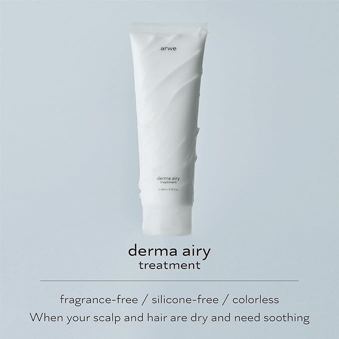 Derma Airy Scalp Treatment, 8.5 fl oz (250 ml), Harmless Hair Pack, Unscented, Colorless, Weak Acid, Sensitive Skin Scalp Moisturizer, Soothing, Non-Silicone, Damaged Hair Light