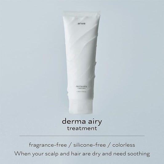 Derma Airy Scalp Treatment, 8.5 fl oz (250 ml), Harmless Hair Pack, Unscented, Colorless, Weak Acid, Sensitive Skin Scalp Moisturizer, Soothing, Non-Silicone, Damaged Hair Light