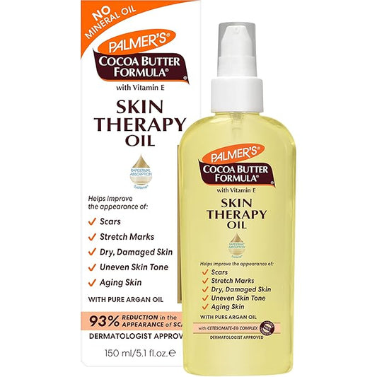 Palmer's Cocoa Butter Formula Skin Therapy Moisturizing Body Oil with Vitamin E & Pure Argan Oil, Deep Body Moisturizer for Dry, Damaged Skin, 5.1 Ounces