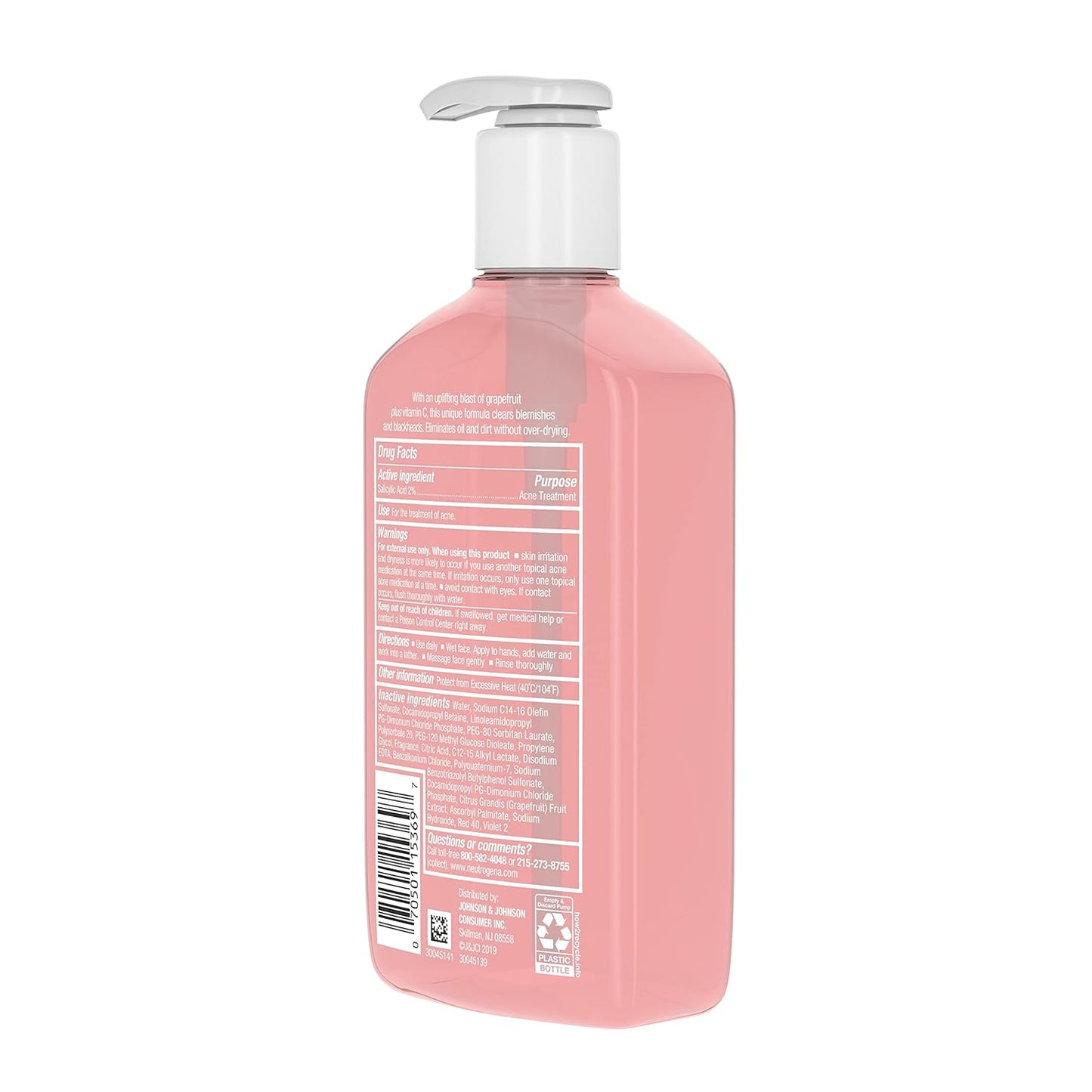 Oil-Free Acne Face Wash with Salicylic Acid & Vitamin C – Pink Grapefruit Pore Cleanser & Facial Wash for Acne-Prone Skin, 9.1 Fl. Oz 🍊✨