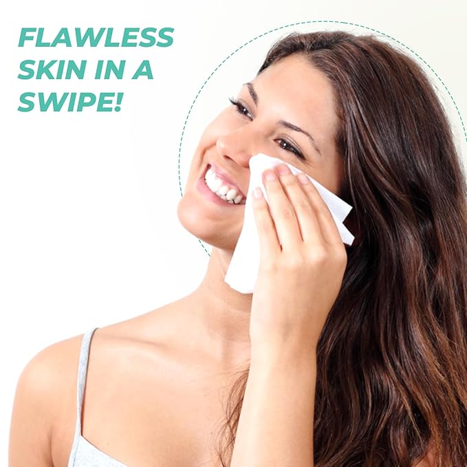 Peptides Facial Wipes - Dermatologist-Tested, Anti-Aging, Korean Skin Care, Gently Cleanses, Restores Moisture & Refreshes Skin - Clean Formula, Vegan, 95% Natural - 1 Pack