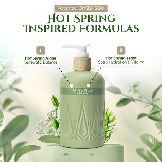 Moisturizing Body Wash for Sensitive Skin Women & Men, Full Body Washes with Hot Spring Yeast, Green Algae & Kaolin from Japan, Natural Body Wash, Daily Use, 2EA, Each 10.1 Fl Oz