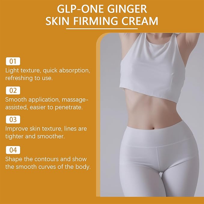 Ginger Firming Cream for Tight Lift & Firm Booty - Flat Belly Firming Cream with Ginger Extract - Skin Tightening & Smoothing Body Cream