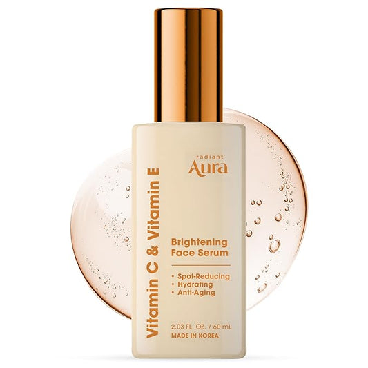 Face Serum with Vitamin C & E – Korean Anti-Aging Serum for Dark Spots, Wrinkles & Fine Lines – Brightening & Hydrating for Smooth, Radiant Skin – 2 Fl. Oz
