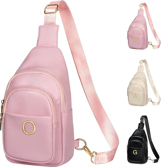 Birthday Gifts for Women Teen Girls, Initial Crossbody Sling Bag, Travel Purse for Women, Friends Sister Gifts