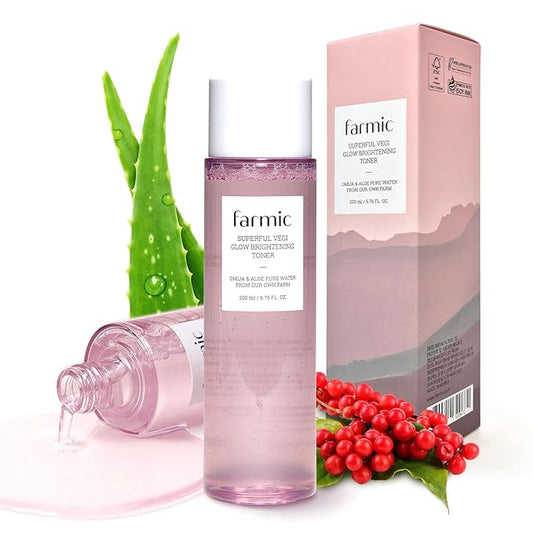 Superful Vegi Glow Toner 6.76 fl.oz (200ml) Aloe & Omija Soothing Moisturizer Facial Vegan Toner Hydrating Radiant Face Cruelty-Free Korean Daily Skincare Prep All Skin Types