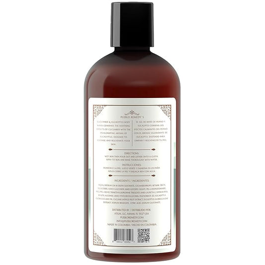 Body Wash, Cucumber & Eucalyptus – Soothing & Invigorating Shower Gel, Vegan & Cruelty-Free, 16.9 Oz