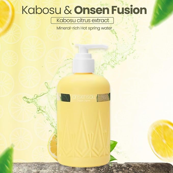 Moisturizing Body Wash for Dry Skin Women & Men, Full Body Washes with Hot Spring Yeast, Green Algae Extract & AHA from Japan, Natural Body Wash, Daily Use, 10.1 Fl Oz