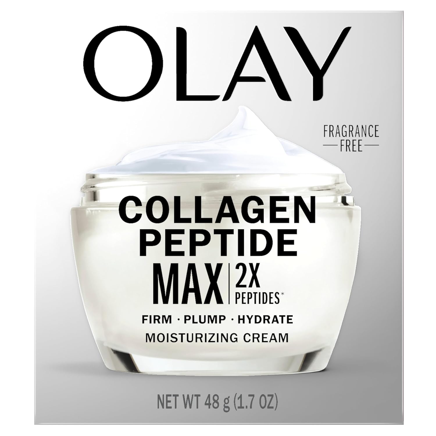 Collagen Peptide Face Moisturizer for Women – Firming, Hydrating & Anti-Aging Cream with Niacinamide, Fragrance-Free & Non-Greasy, Smooths Fine Lines & Tightens Skin, 1.7 oz