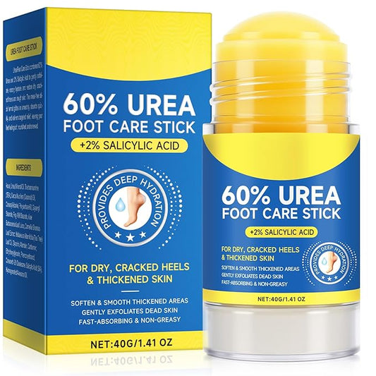 Urea Cream Stick 60% plus 2% Salicylic Acid, Foot Cream for Dry Cracked Heels and Feet, Foot Dead Skin Cuticle Callus Remover, Foot Moisturiser