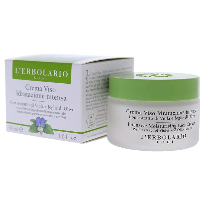 L'Erbolario Intensive Moisturizing Face Cream - Hydrating, Protecting Face Moisturizer - Daily Facial Moisturizer Ideal as Base for Makeup - 1.6 oz