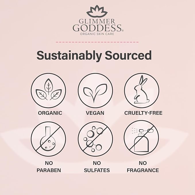 Glimmer Goddess Organic Whipped Body Butter for Women - Moisturizer Cream with Shea & Cocoa Butter, Almonds & Coconut Oil - Morrocan Mint, 8oz