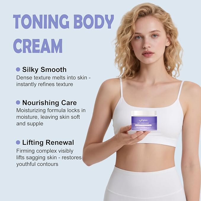 Get Dreamy Overnight Toning Whip - Body Firming Cream for Women, 6.76 oz Sleep & Sculpt Night Cream, Reduces the Appearance of Body Skin Laxity for Mulated for All Skin Types (200ml)-Purple