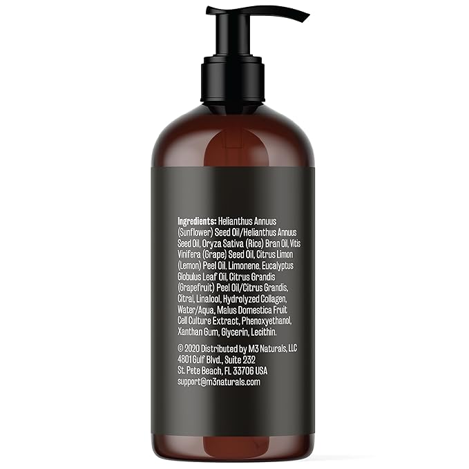 Firming Body Massage Oil with Collagen & Stem Cell – Helps Smooth The Appearance of Cellulite & Improve Skin Texture – Refreshing Aromatherapy Body Oil for Legs & Full Body – 8 Fl Oz by M3 Naturals