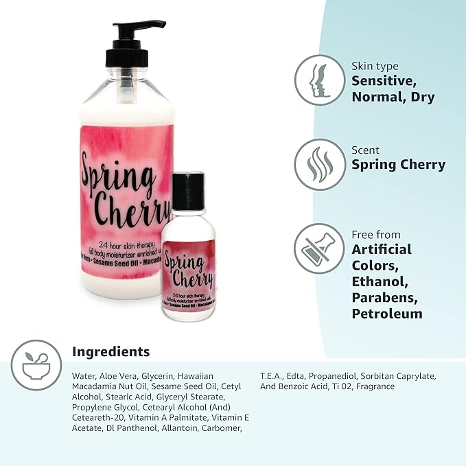 The Lotion Company 24 Hour Skin Therapy Lotion Combo Kit, Spring Cherry
