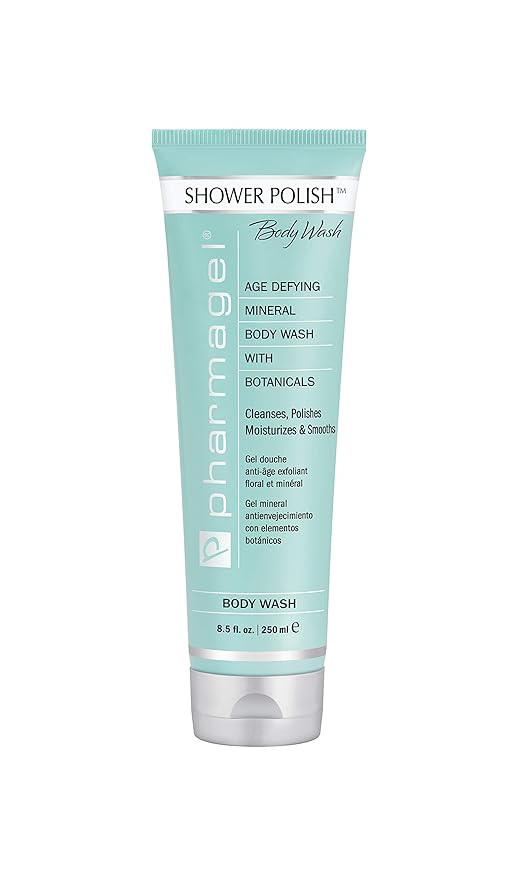 Pharmagel Shower Polish Cleanser | Natural Moisturizing and Exfoliating Body Wash | Suitable for all Skin Types - 8.5 fl oz