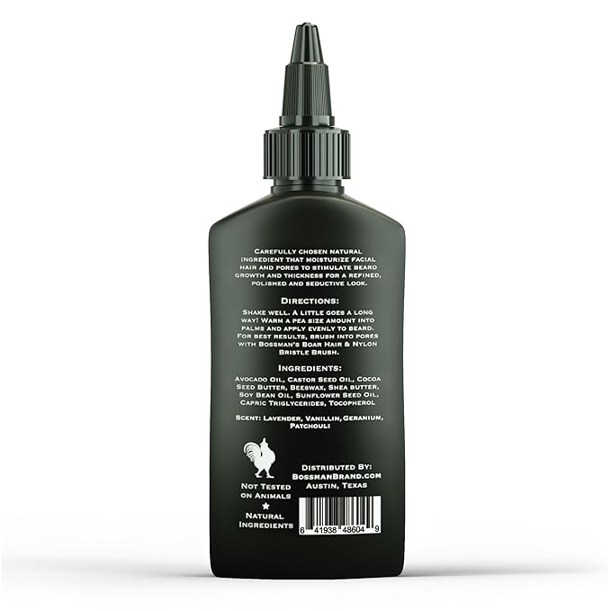Bossman Jelly Beard Oil for Men (4 oz, Hammer Scent) – Softens, Moisturizes & Conditions with Natural Ingredients