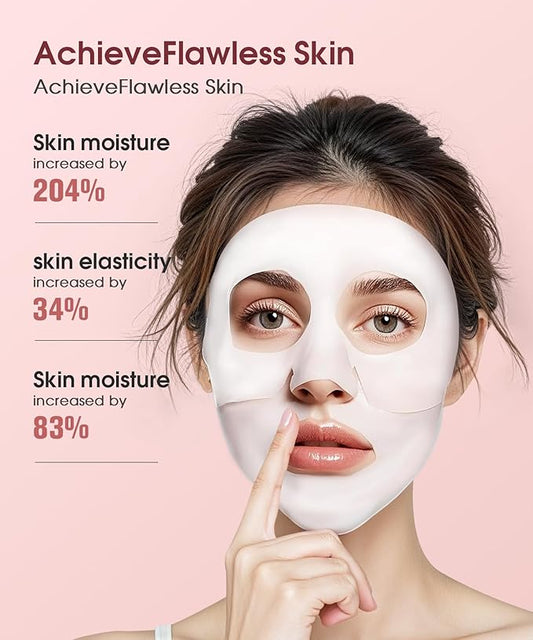 Bio-Collagen Face Mask - Korean Skincare, Women's Facial Treatments & Masks, Deep Hydrating Overnight Mask, Firming & Moisturizing, 6-Pack