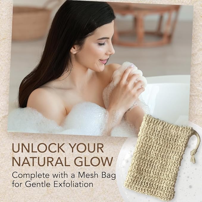 O Naturals 3-Pcs Goat Milk Soap with Soap Saver Bag - Unscented, Triple-Milled, Nourishing, for Sensitive Skin