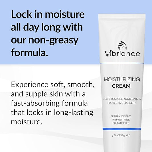 Vibriance Moisturizing Face Cream, 3 Fl Oz - Nourishing and Non-Greasy with Plant-Based Ingredients - Softening, Ultra-Hydrating, Fast-Absorbing Facial Moisturizer Cream for All Skin Types