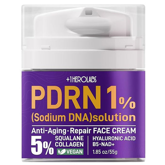 Anti-Aging Repair Face & Neck Cream, 10,000ppm PDRN Salmon DNA, 50,000ppm Pure Planted-Advanced Squalane, NAD+, Retinol & Collagen, Firming, Hydrating, Soothing Repair for All Skin Types，1.85 Fl Oz
