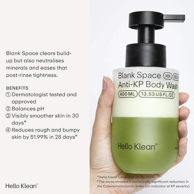 Blank Space Anti-KP Body Wash - Bi-Phase Cleanser Deeply Cleans & Removes Hard Water Residue - Hydrating Boost for Skin Moisture - Soothe Rough Dry & Sensitive Skin - Dermatologist Tested