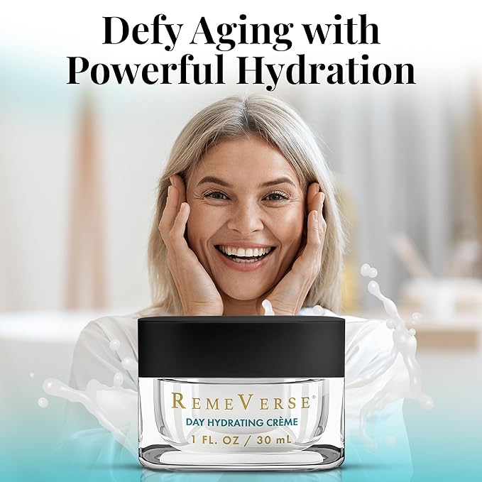 RemeVerse Day Hydrating Crème - Skin-Renewing Face Moisturizer for Women & Men, Hydrating Formula with Hyaluronic Acid, Peptides, Collagen & Glycerin for All Skin Types - Nourishing Facial Cream