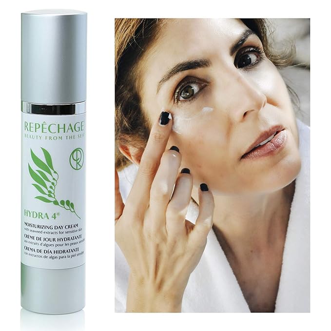 Repechage Hydra 4 Daily Moisturizer Face Cream - 1.7 Fl OZ Age Defying Skin Care Protection Lotion | Retinol, Lactic & Hyaluronic Acid Cream, Vitamin E & C - Dry and Sensitive Skincare
