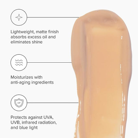 DRMTLGY Matte Tinted Moisturizer SPF 46 – Anti-Aging Face Sunscreen & Lightweight Makeup with Broad Spectrum UV Protection – Hydrating Skin Care & Face Moisturizer – 1.7 oz