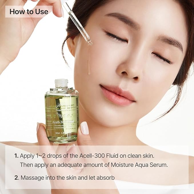 Hydration & Barrier Care Kit – Acell-300 Fluid 30ml + Moisture Aqua Serum 30ml, Lightweight Hydrating Ampoule & Serum Duo for Moisture Balance & Sensitive Skin