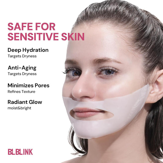 5-Pack Collagen Hydrogel Face Mask – Moisturizing & Firming Overnight Sheet Mask for Dry Skin – Anti-Aging Korean Skincare for Deep Hydration & Wrinkle Repair – 34g x 25ea