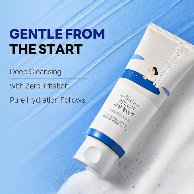 ROUND LAB Birch Juice Moisturizing Cleanser | Unclogs hidden sebum, Clears away dead skin cells., Soothing, Low pH, Gel Type Cleanser (5.07 fl.oz)