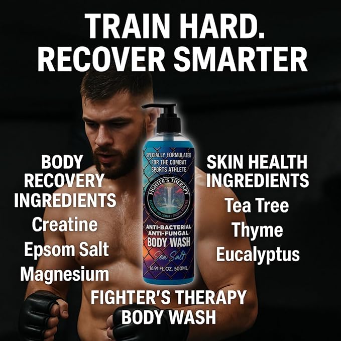 Fighter's Therapy Body Wash | Cleans + Protects Skin | Aches, Pains, Soreness - Made for Fighters, Grapplers, and Athletes