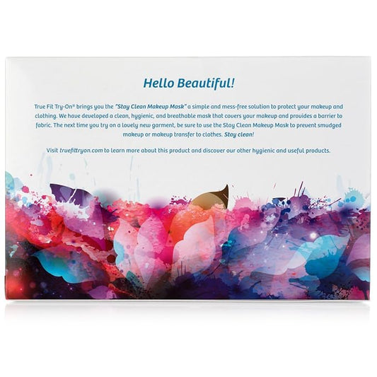 True Fit Try On Makeup Mask - Disposable Cosmetic Mask - Protects Face and Hair - 25 Count (Pack of 1)