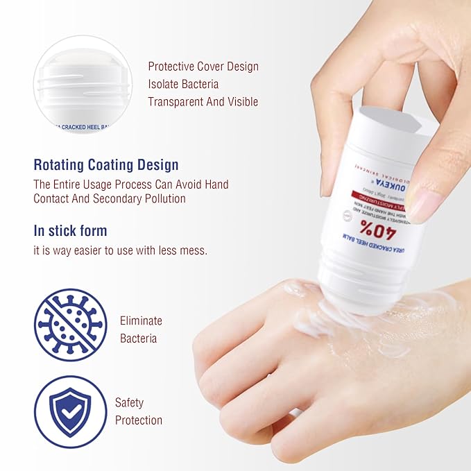OUKEYA Urea Cream Stick 40 Percent,Heel Balm,Hand Cream and Foot Cream for Dry Cracked,Cracked Heel Treatment,Avoid Frostbite,40 Percent Urea Lotion for Feet Maximum Strength