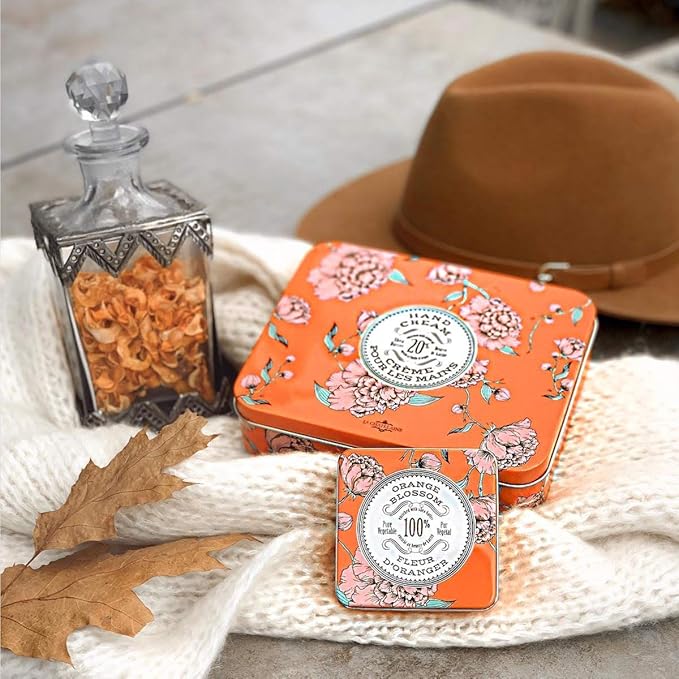 La Chatelaine Hand Cream Trio Tin, Gifts for Mom, Natural Hand Lotion Gift Set, Made in France with 20% Organic Shea Butter, Nourishing & Moisturizing (Gardenia, Orange Blossom, Oud Rose) 3 x 1 fl. oz