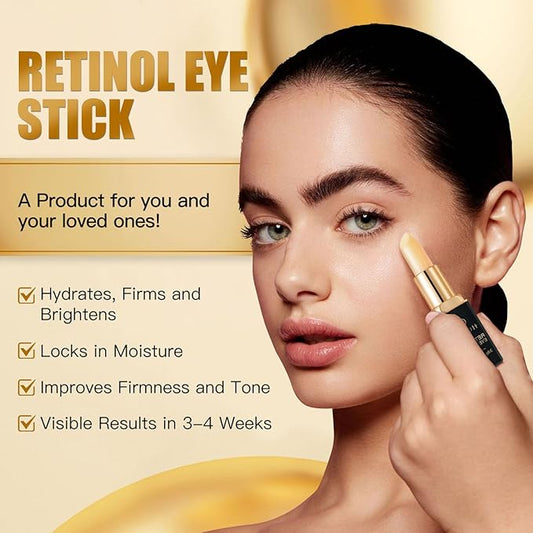 Retinol Eye Stick, Retinol Eye Cream, Anti-Aging Eye Cream for Wrinkles, Dark Circles, Puffiness & Bags Reduces Fine Lines Under Eyes 3.5g