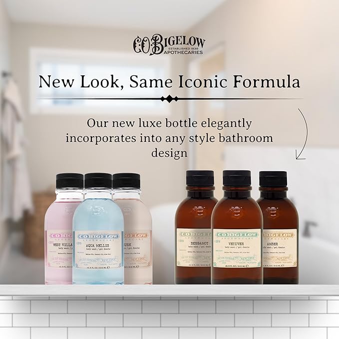 C.O. Bigelow Iconic Collection Vetiver Body Wash, Scented Shower Gel with Coconut Oil and Aloe Vera, 10.5 fl oz